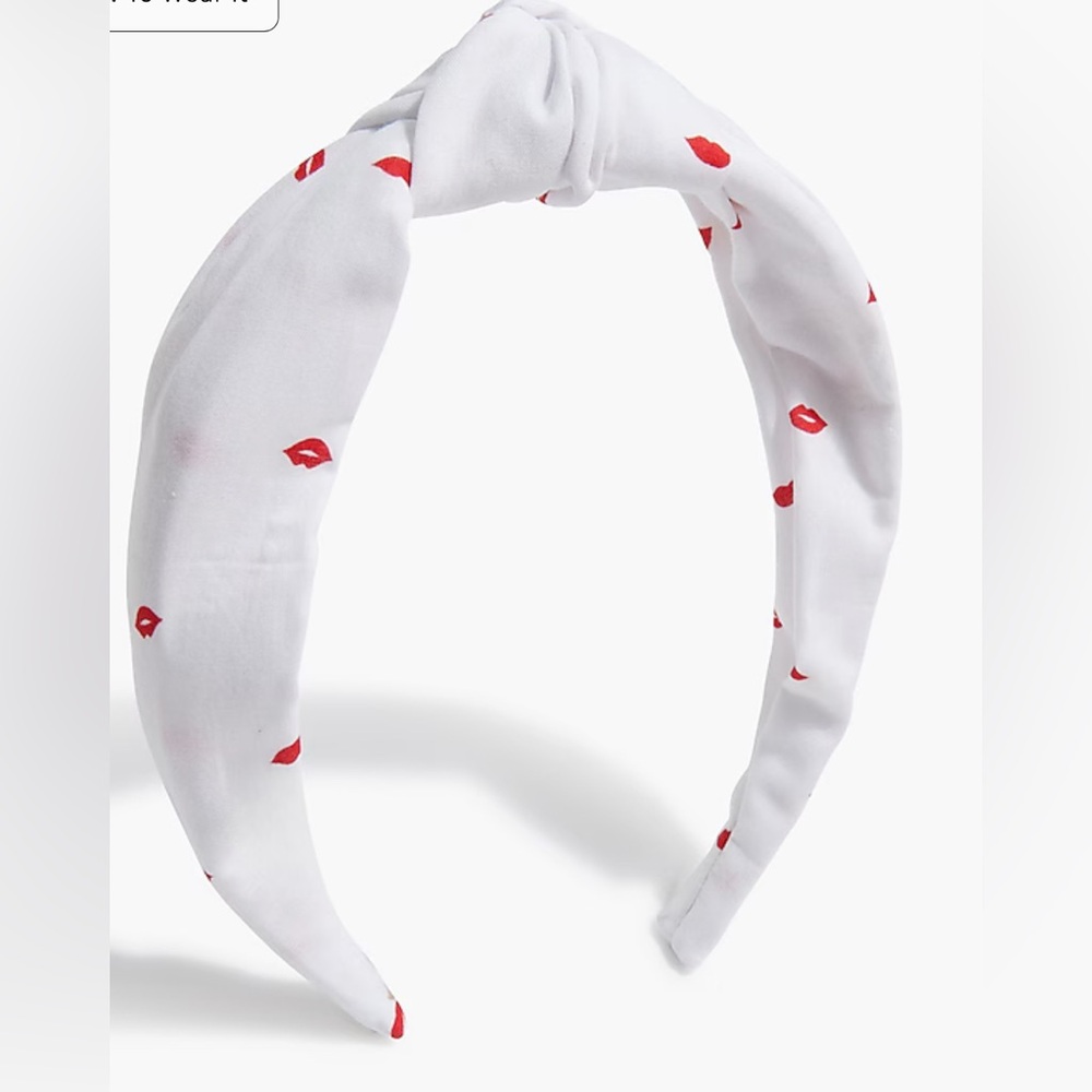 NWT J Crew Lips 👄 Printed Knot Headband